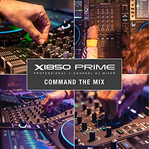 Denon DJ X1850 PRIME – Professional 4 Channel Digital DJ Mixer With USB, Digital and Switchable Phono/Line Inputs Plus Built-In DJ FX