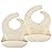 AVA + OLIVER Waterproof Silicone Bib Set with Adjustable Neck Closure - Durable Silicone Bibs for Babies - Set of 2 (Coconut Confetti)