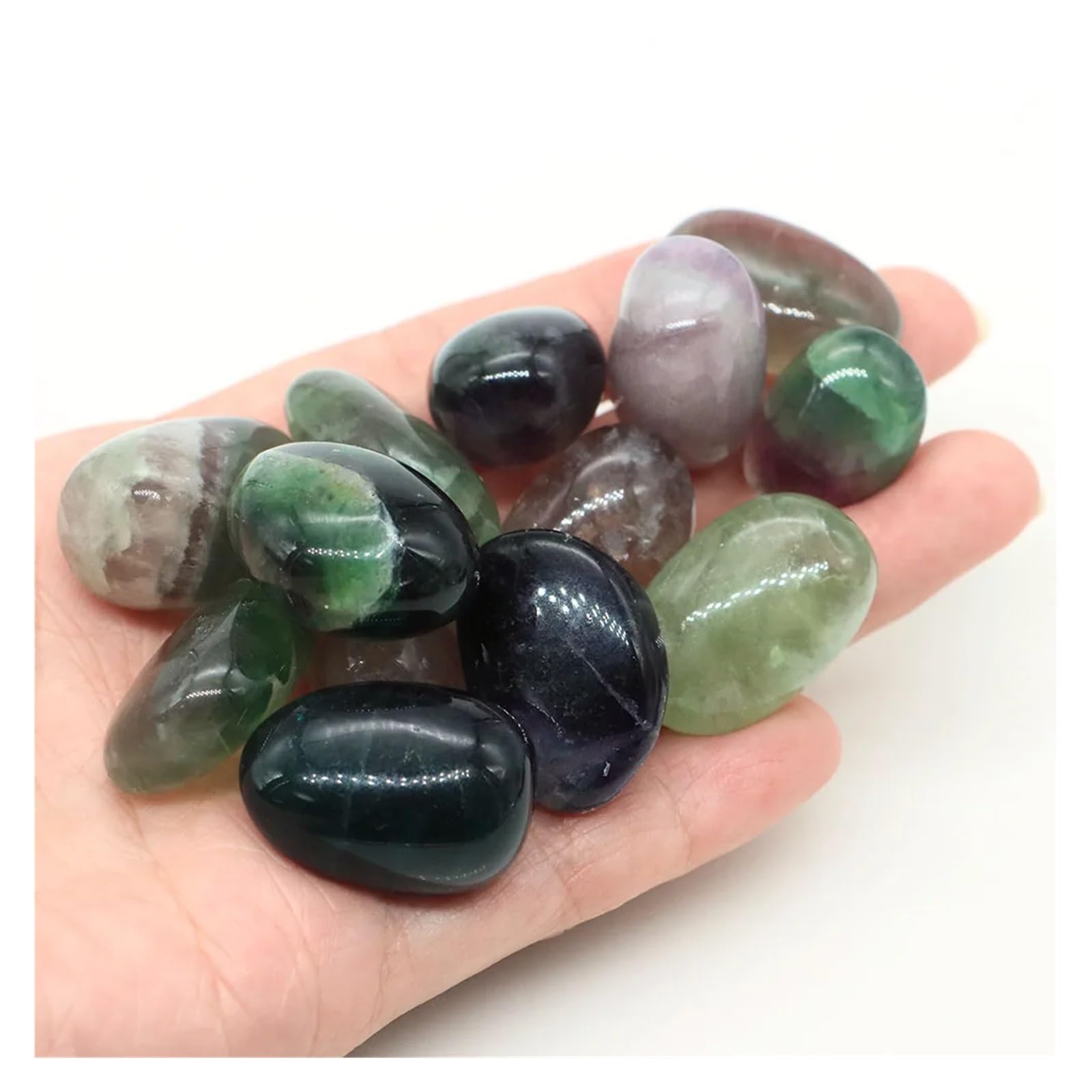 Piedras de Grava para peceras, Rocas pulidas caídas, Piedras Preciosas, Cristales, Acuario, jardín, Multicolor, 50g-1000g(Color 15,500g)