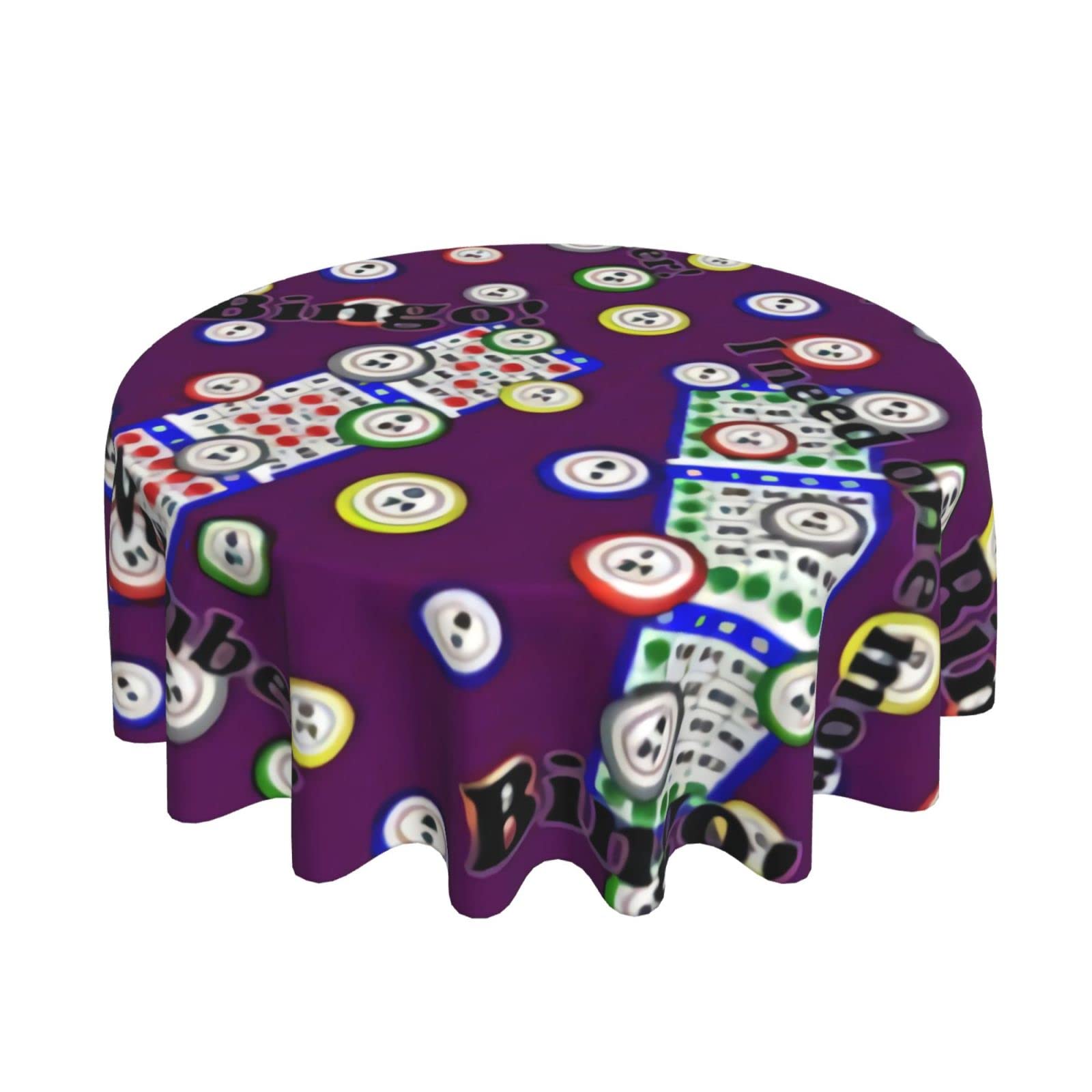 Bozhoushimotangbaihuoyouxiangongsi Tablecloth 45 Round Tablecloth Bingo I Need One More Number Wipeable Table Cloth Cover Wipe Clean Round Table Cloth 152Cm For Parties Picnic Outdoor