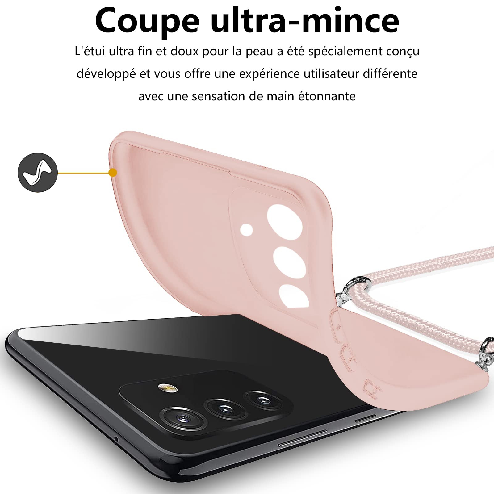 Coque silicone avec cordon iPhone Xr (orange