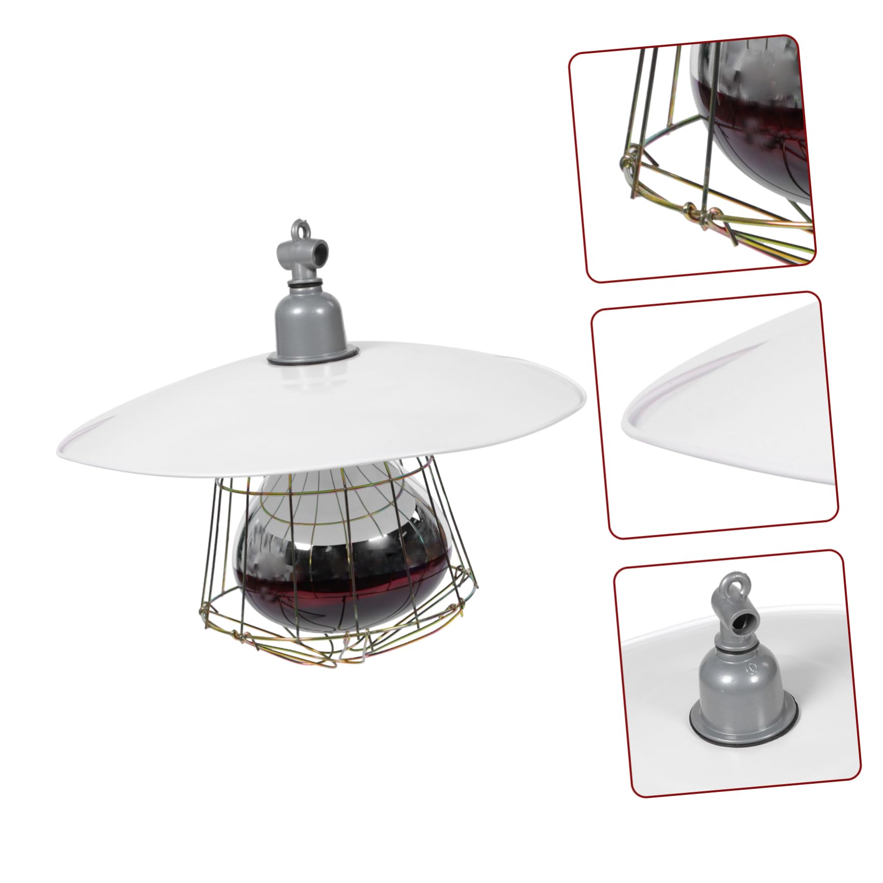 Lampada Riscaldante per Rettili e Bestiame in Metallo Copertura a Rete, 250w Luce Rossa, Alta Efficienza Termica per Gabbie Animali Domestici e Incubatrici Colore Casuale