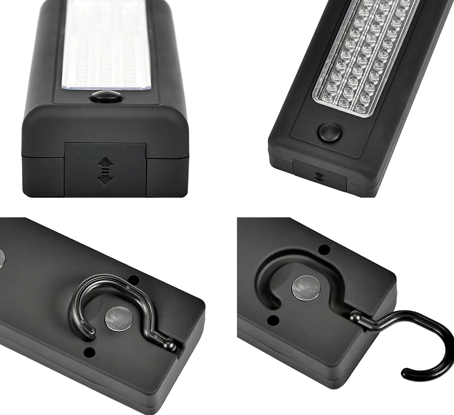 Ultrahelle Arbeitsleuchte,72 LEDs, magnetisch, mit Aufhängehaken, tragbare, batteriebetriebene Inspektionslampe für Camping, Dachboden, Werkstatt und Angeln (4)