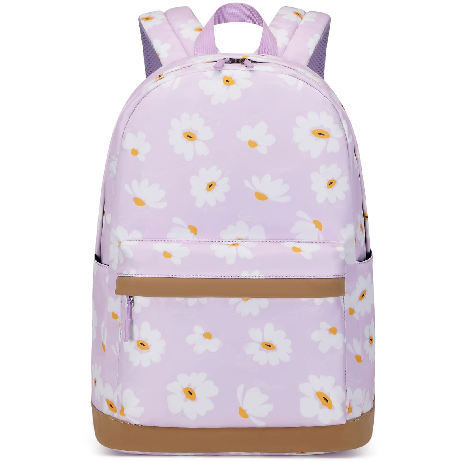 Createy Backpack for Girls Kids Backpack with Lunch Box Lightweight Daisy Prints Backpack Primary Elementary Students Bookbags School Bags Set