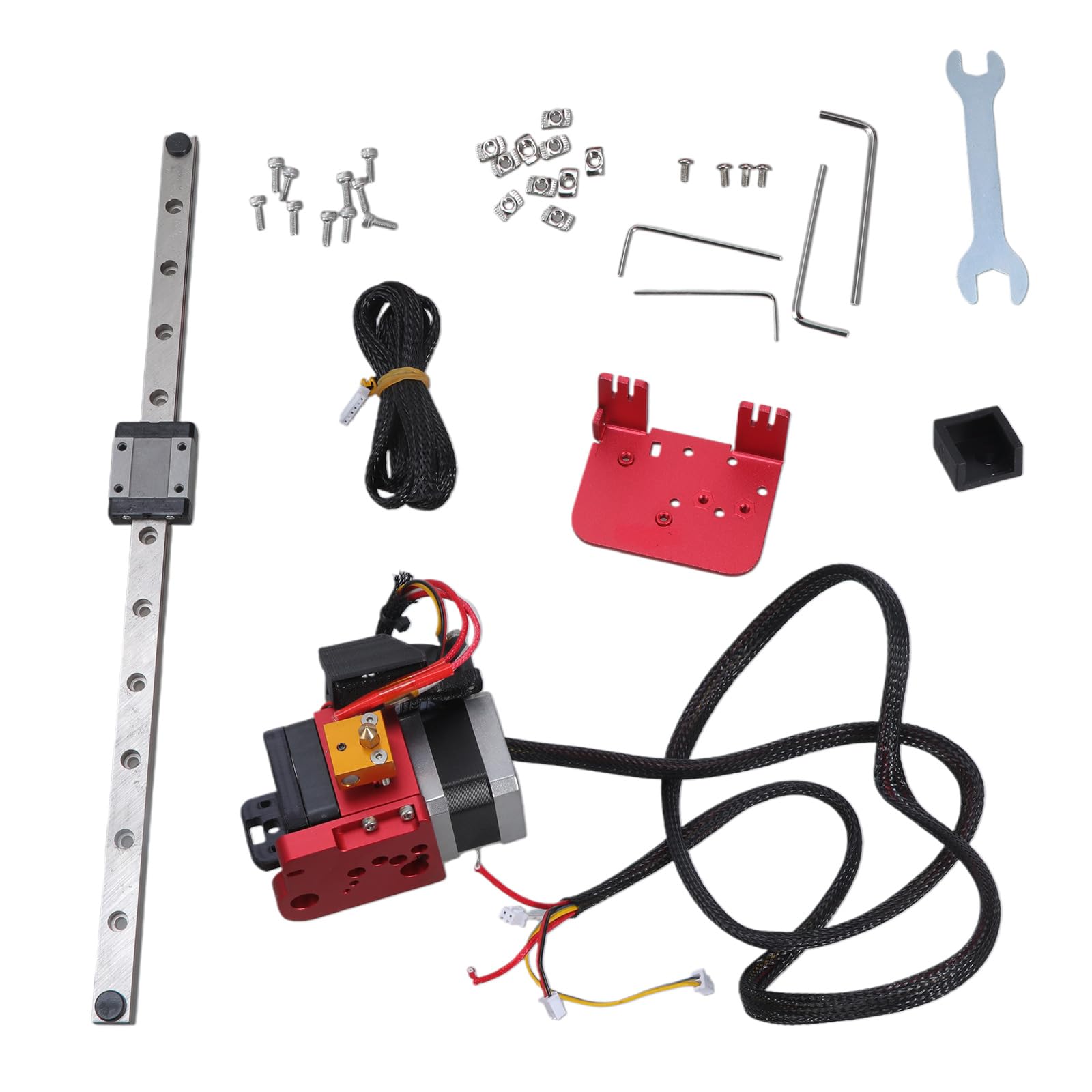 Drucker Linearführungsschienen MK8-Extruder Direktantriebssatz mit Fester Backplane Halterung, Upgrade Satz für Ender3