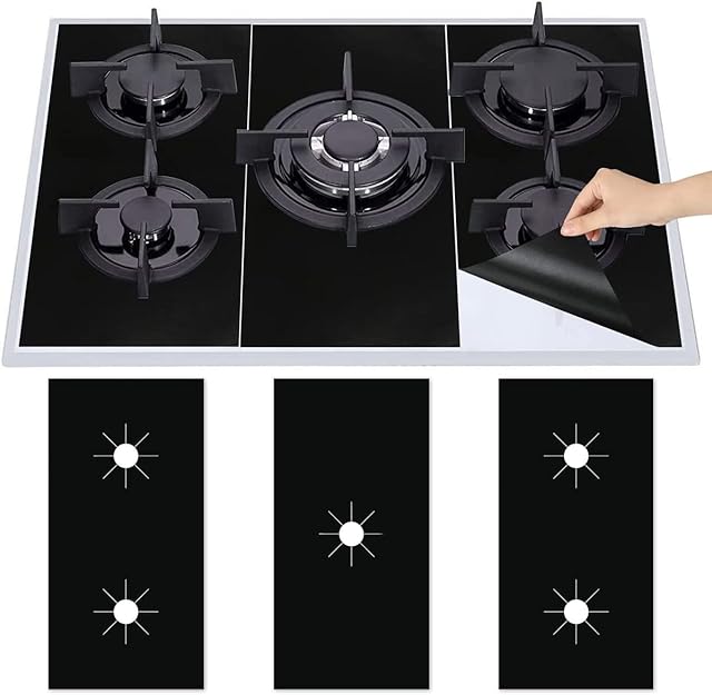 Gas Hob Range Protectors Universal Gas Stove Protectors Reusable Gas Stove Burner Covers Heat-Resistant Gas Stove Mat Cooker Protector for Home Kitchen