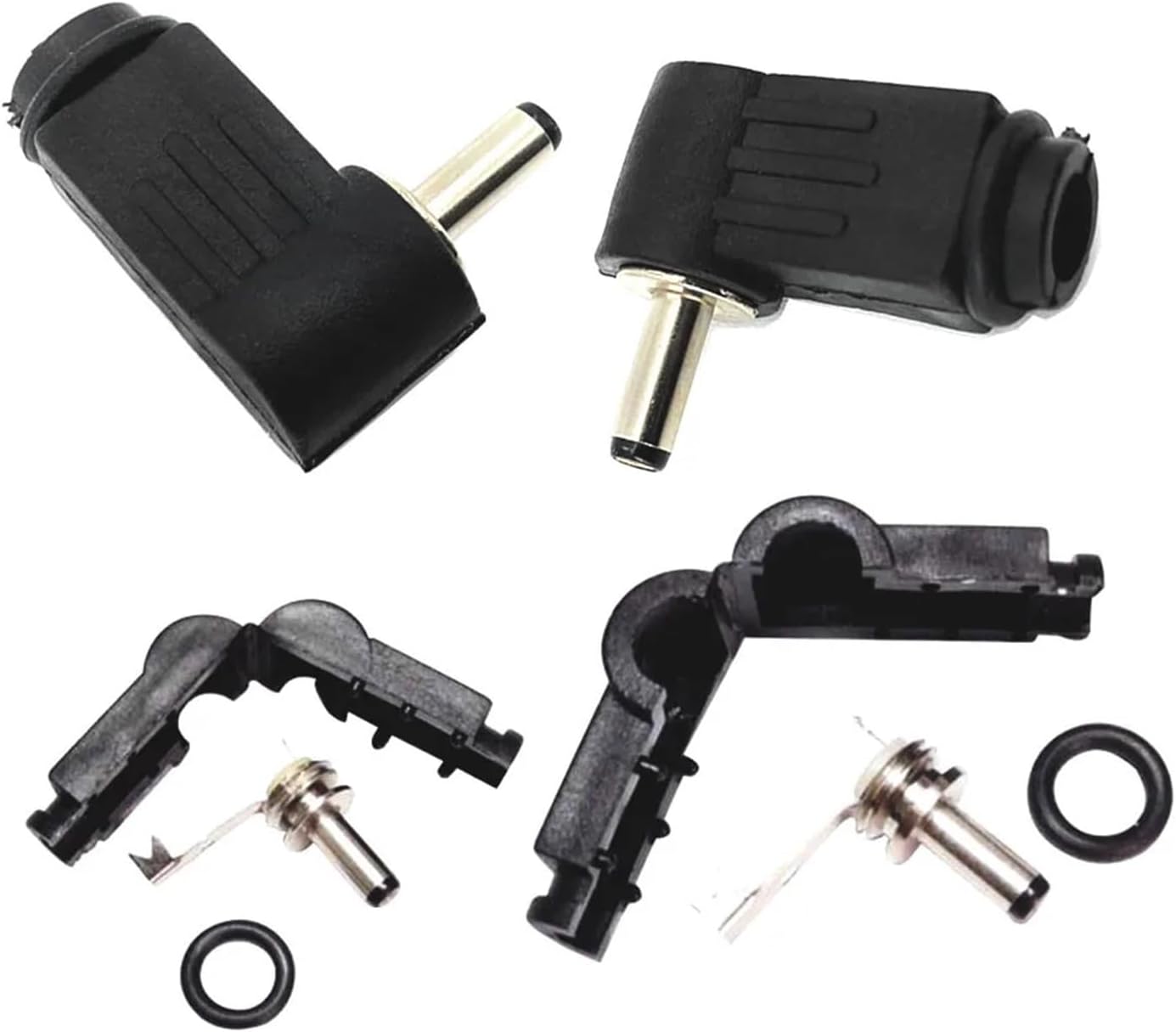 1/2/5Pcs 3.5x1.35mm DC Power Connector Welding Wire Type Right Angle 90 Degree Plastic DC Power Supply Welding Adapter(5Pcs)