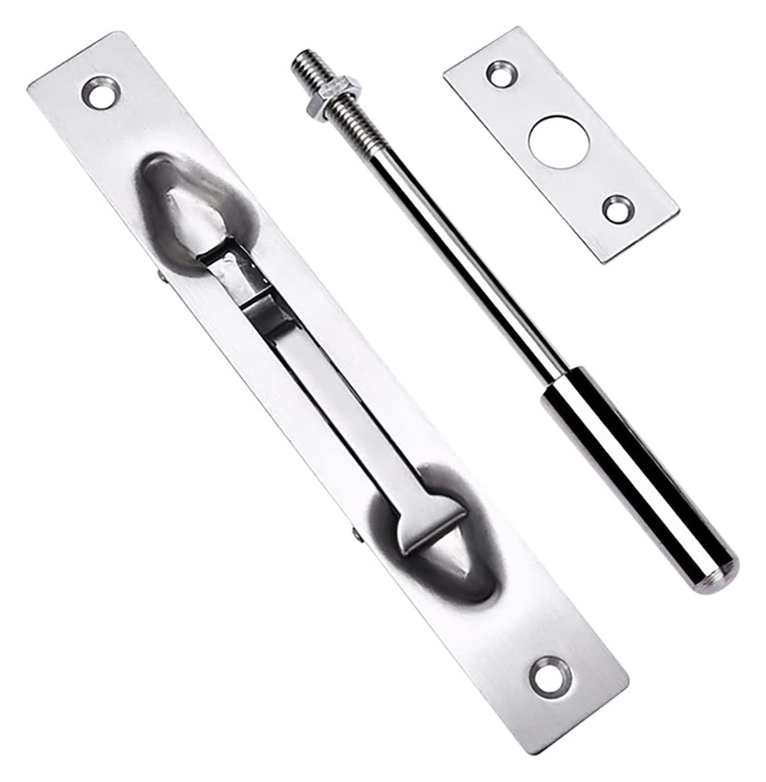 Door Latch， Heavy Duty Stainless Steel Door Security Barrel Bolt Slide Latch Lock 6-12in(6in)