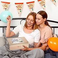 Vista 4 de Dulcet Gift Baskets Caja de lata surtida de feliz cumpleaños, delicioso juego de regalo de confitería gourmet Variedad de galletas recién