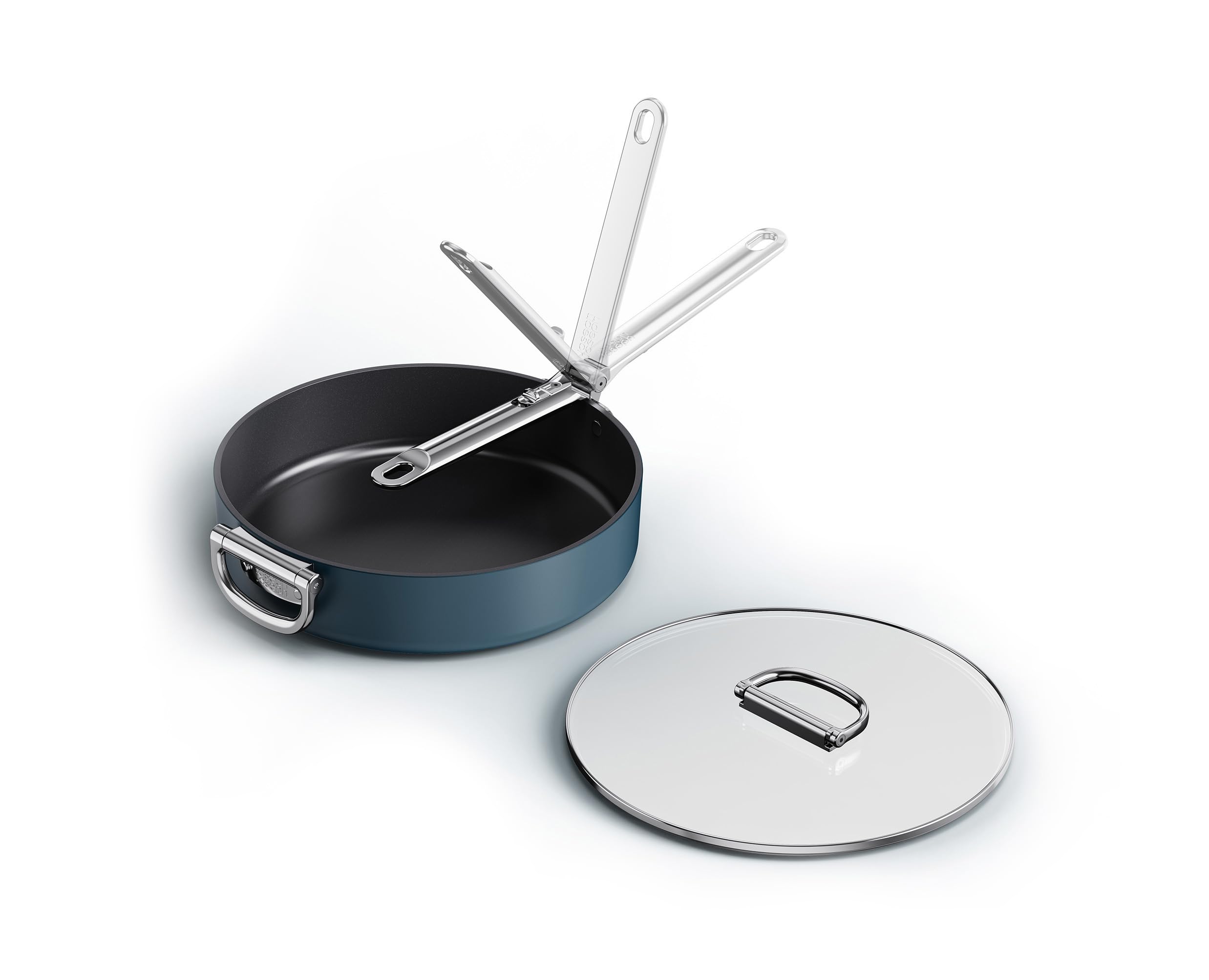 Joseph Joseph Space 28cm Sauté Pan & Lid Blue Folding Handle – 45044