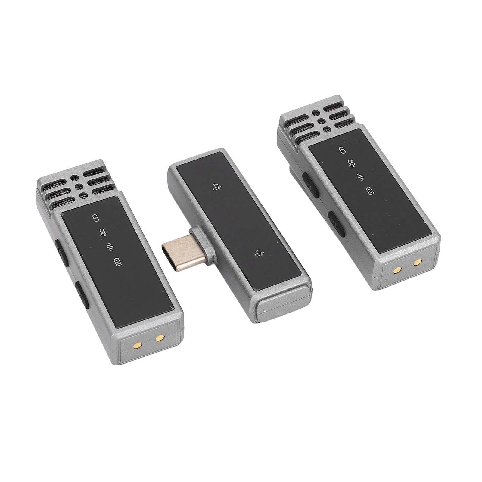 Micrófonos Inalámbricos Lavalier con Estuche de Carga, Cancelación de Ruido, Diseño de Clamp/Holder, para Entrevistas Al Aire Libre, Podcasting y Transmisión