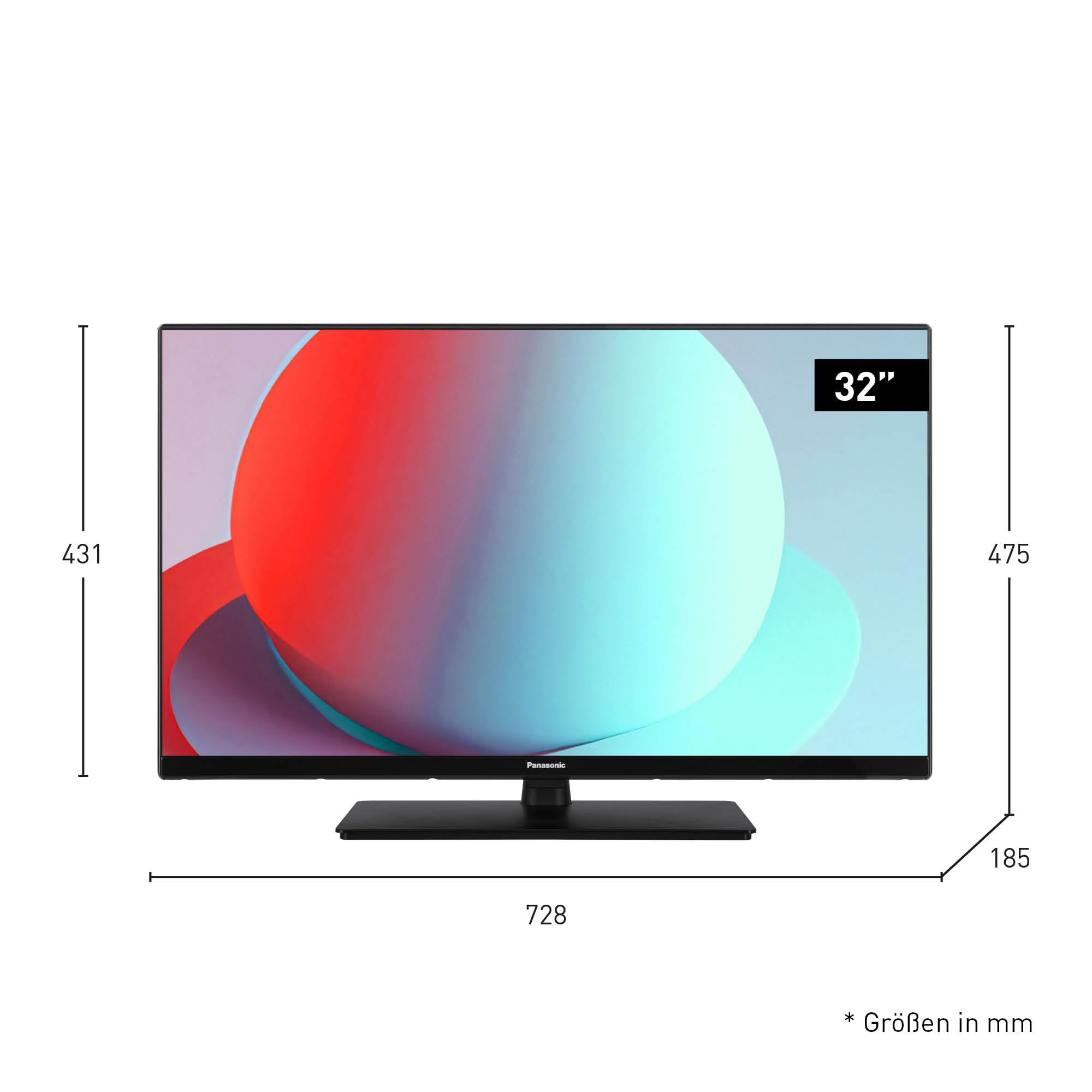 Panasonic TS-32N30AEZ, N30 Serie 32 Zoll HD LED TV, 2024, USB Media Player, hoher Kontrast, Triple Tuner, HDMI, Wandmontageoption, dünner Rahmen, für EIN außergewöhnlich visuelles Erlebnis