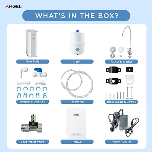 Miniatura 9 de ANGEL Filtro de agua de ósmosis inversa, sistema de filtración de agua de 7 etapas debajo del fregadero, filtro RO de larga duración de 3 años, 21