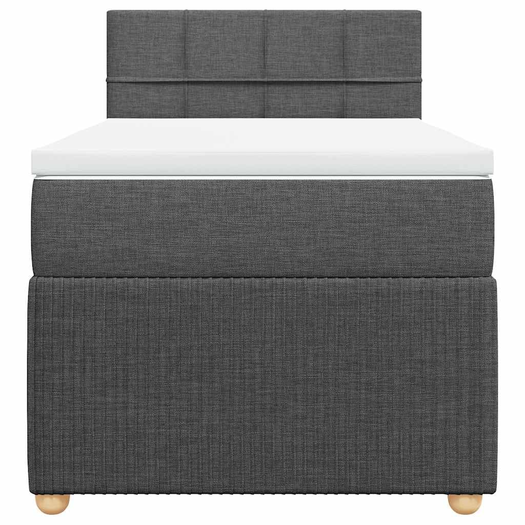 Cama con somier LED, 80 x 200 cm, color gris oscuro, núcleo de muelles ensacados, estructura de madera, 100 cm de altura, para jóvenes y habitaciones de invitados
