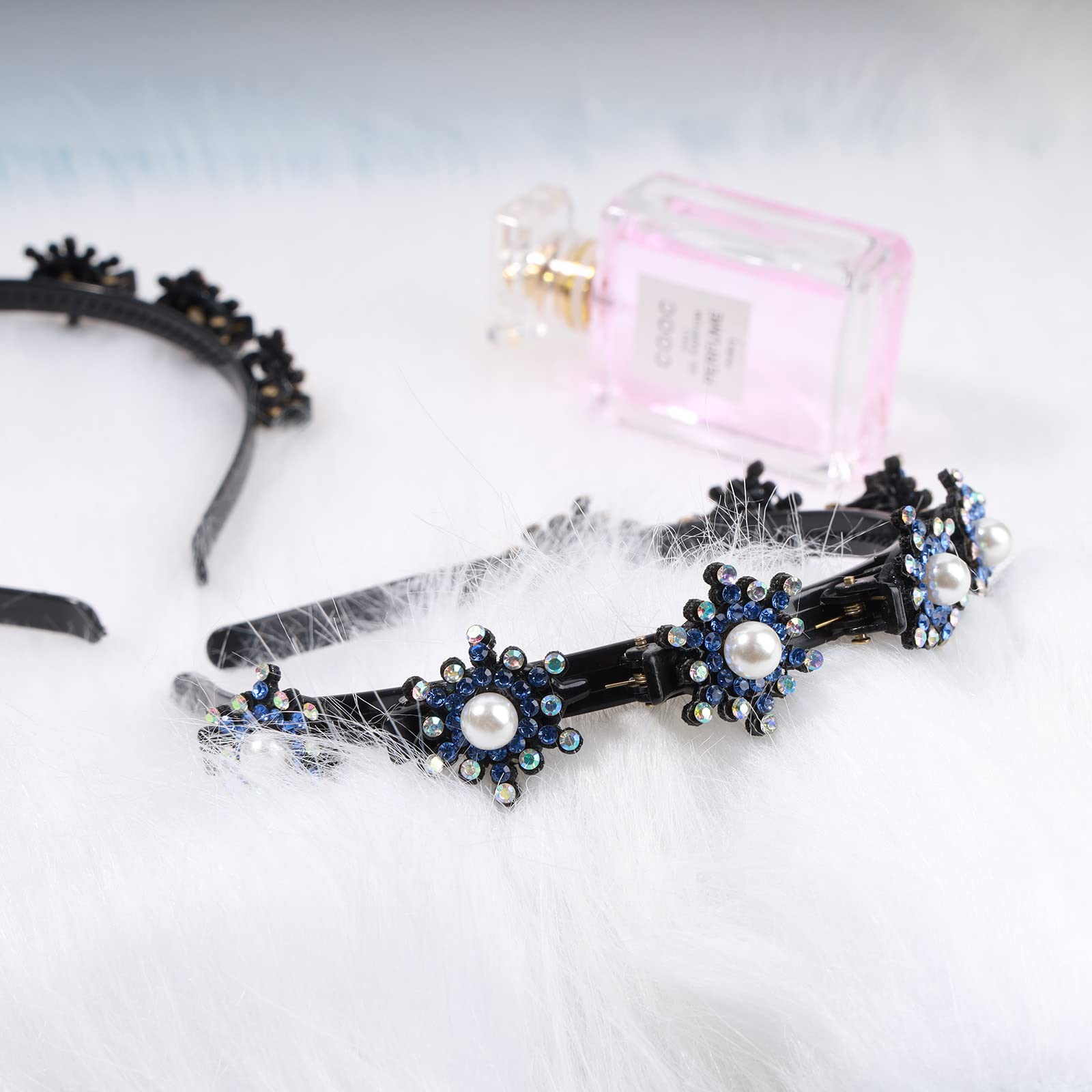 Amazon.com : YienDoo Pearl Crystal Hair Band Blue Crystal