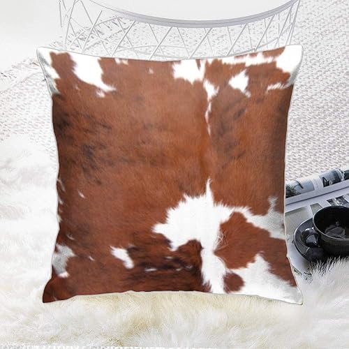 Miniatura 7 de Fundas de almohada de terciopelo con estampado de piel de vacuno para sofá, decoración del hogar, funda de cojín cuadrada decorativa de granja,