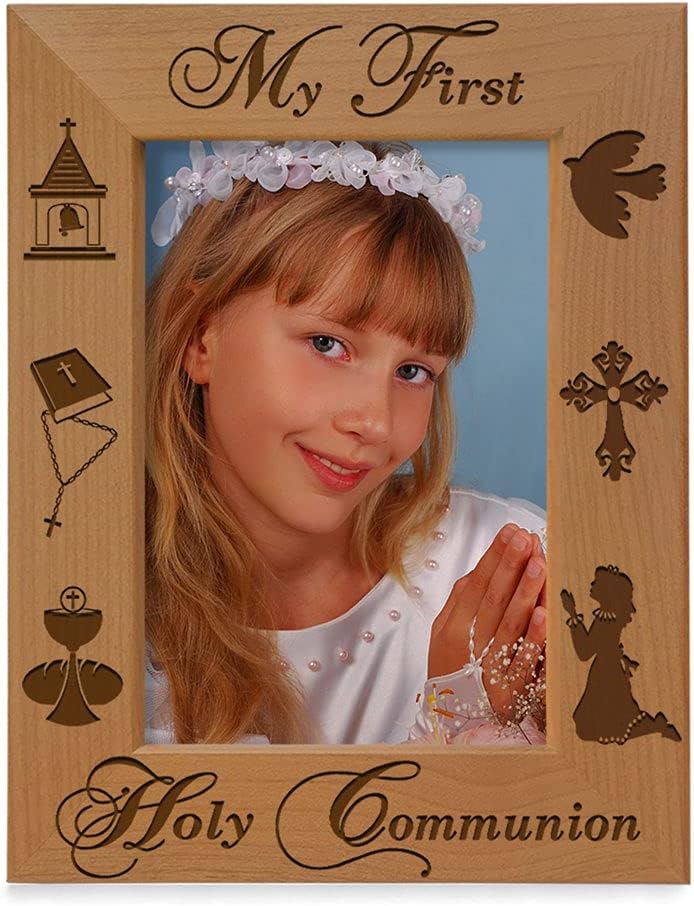 KATE POSH - My First Holy Communion - Girl Design Picture Frame (5x7-Vertical)