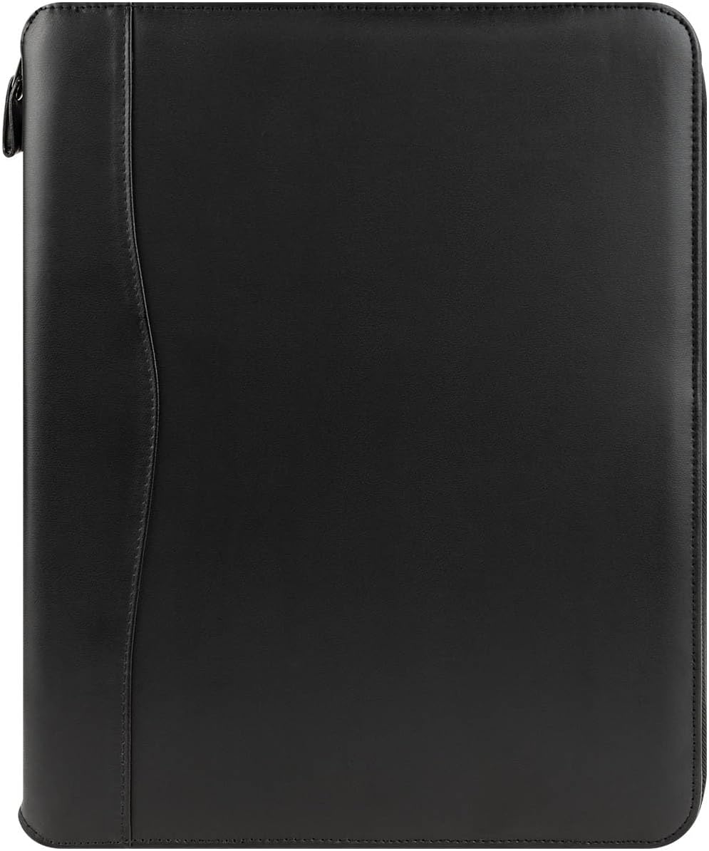 FC Basics Spacemaker Binder - Vinyl - Zipper Binder for Planners (Monarch, Black)