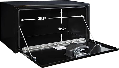 Vista 37 de Buyers Products 1704305 - Caja de acero negro para debajo de la carrocería con cierre de asa en T bloqueable, 24 x 24 x 36 pulgadas, fabricada
