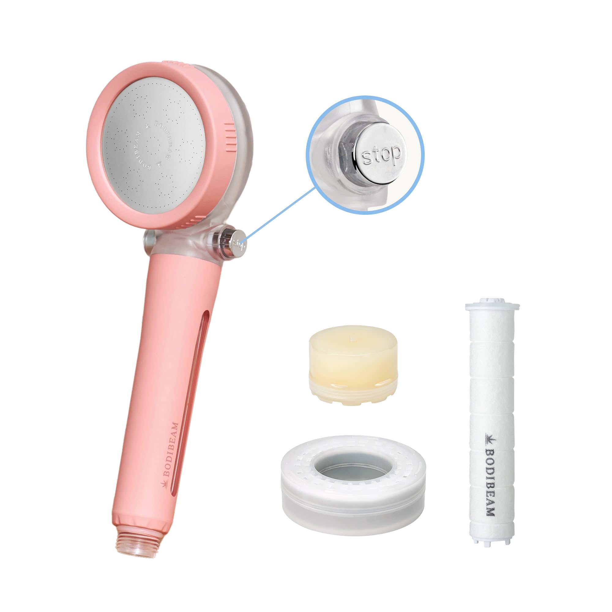 Filtered Handheld Shower Head with Vitamin C & Sediment Filter, High Pressure Water Flow, Water Saving, Reduces Chlorine for Dry Skin & Hair, On/Off Switch, Made in Korea, Spa-Like Shower- Peony Pink