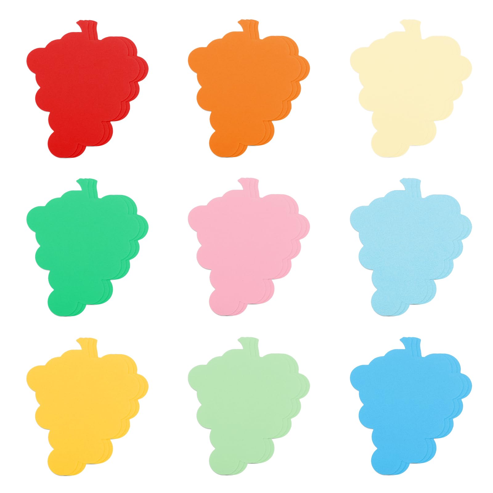 sourcing map 27 Pack Grape Cutouts Paper Bulletin Board Decorations Multi-Color 6x4.9 Inch for Teachers DIY Craft Chalkboard Wall Decoration