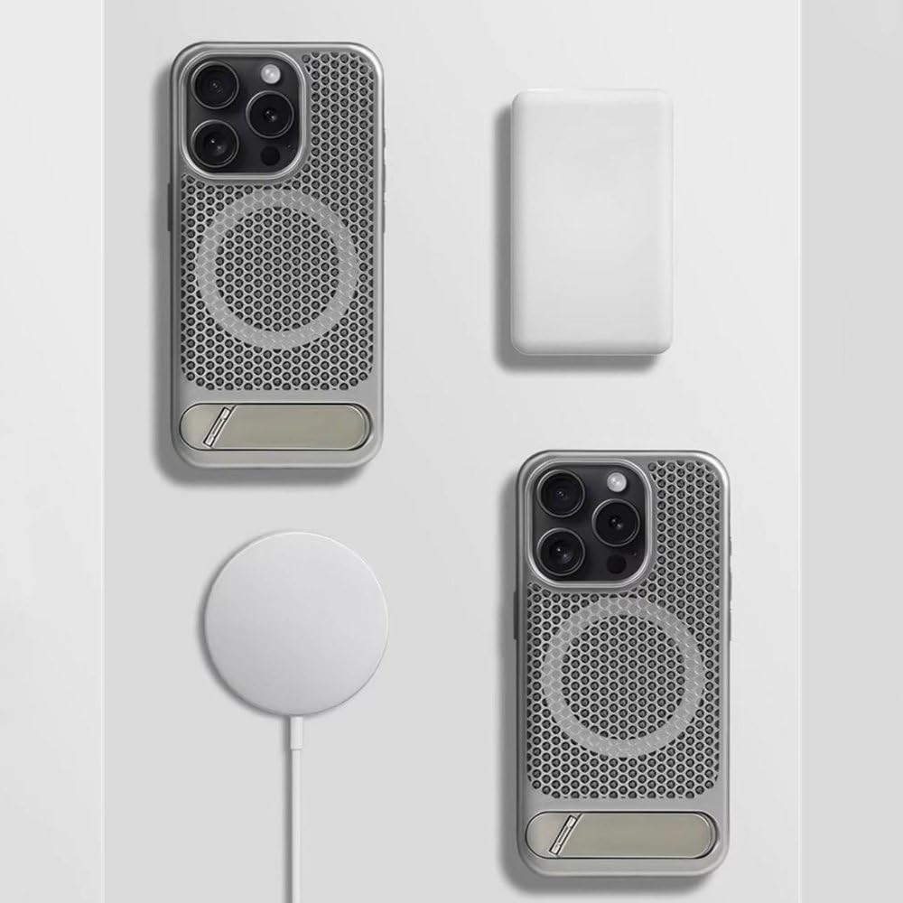 Luksusowe etui chłodzące z siatki o strukturze plastra miodu do iPhone'a 17 16 15 14 13 12 Pro Max 17 Air 16 15 14 Plus z bezprzewodowym ładowaniem, niebieskie, do iPhone'a 13 Pro