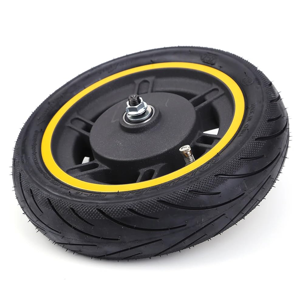 Komplettrad Vorderrad 10 Zoll (10x2.125, 60/70-6.5) für Ninebot Max G30, Motus Scooty 10, Siver 10 Plus E-Scooter inkl. Luftreifen, Felge & Trommelbremse (1 Stück)