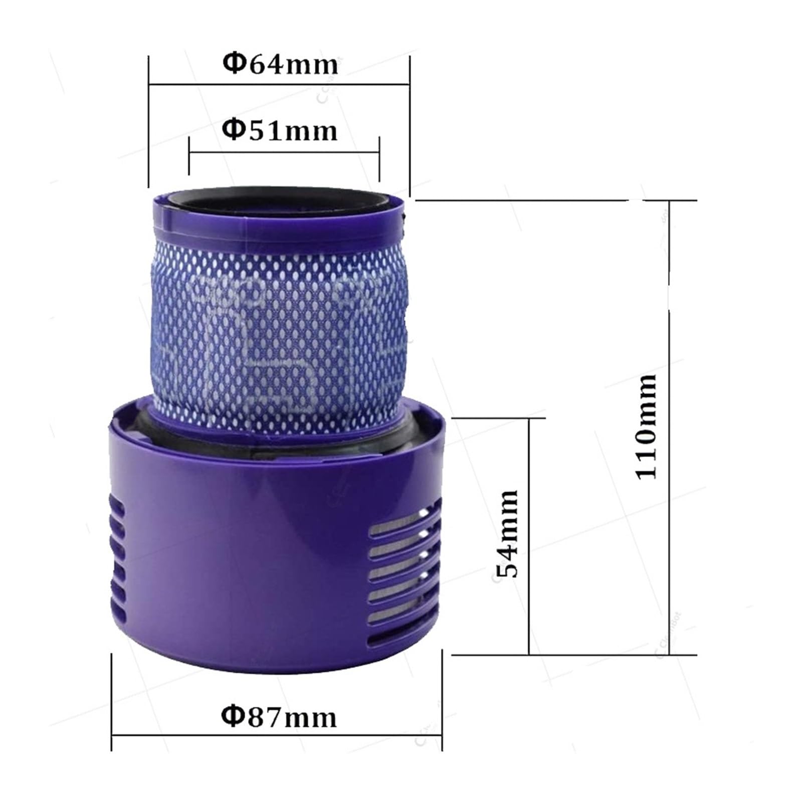 Repuestos de limpieza de filtro lavable, compatibles con Dyson, filtro V10 /SV12(Filters 4)