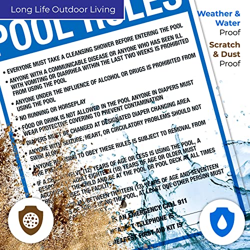 Cartel de reglas para piscina Washington aluminio 24x30 miniatura 5