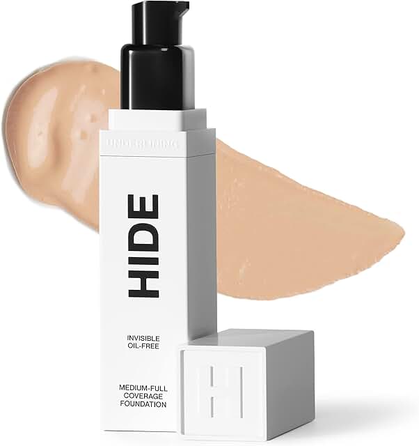 HIDE PREMIUM Liquid Foundation, SEE SHADE FINDER Below For Perfect Match, Multi-Use Waterproof Foundation, Medium/Full Cov...