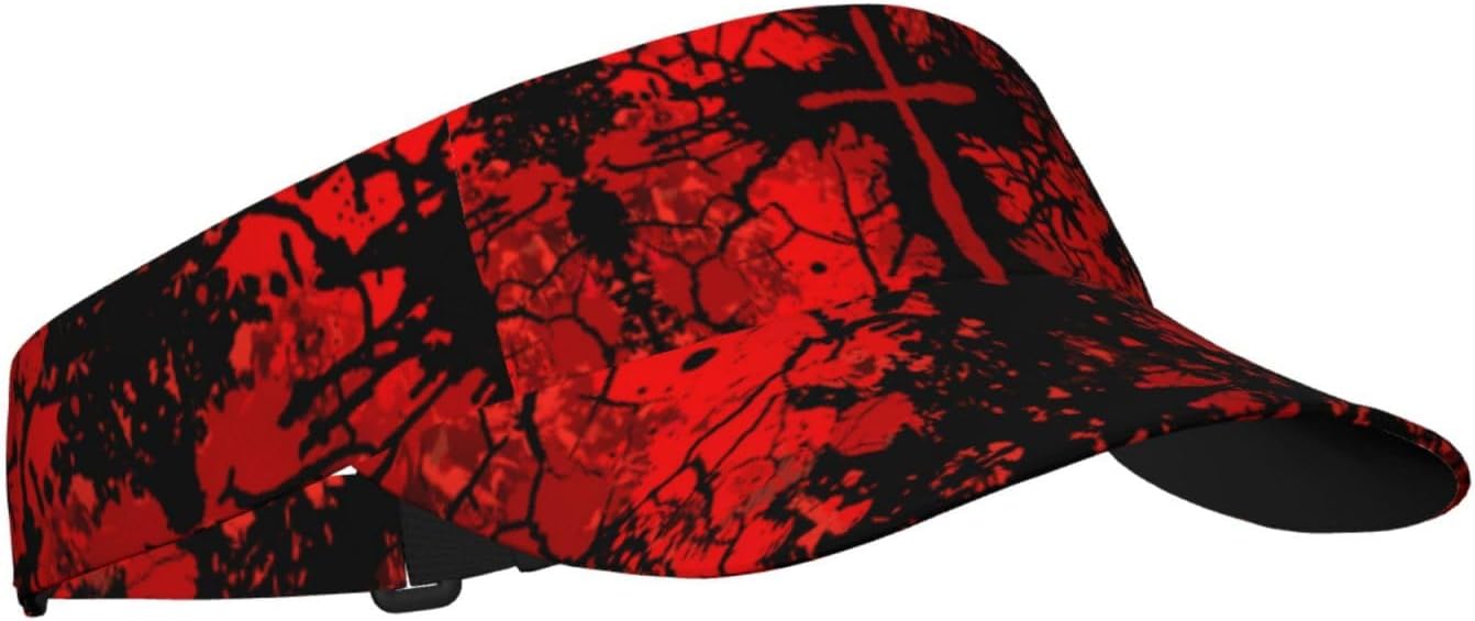 Jesus Cross Sun Visor Hats for Women Golf Hat Adjustable Empty Top Baseball Cap for Summer Outdoor Sports