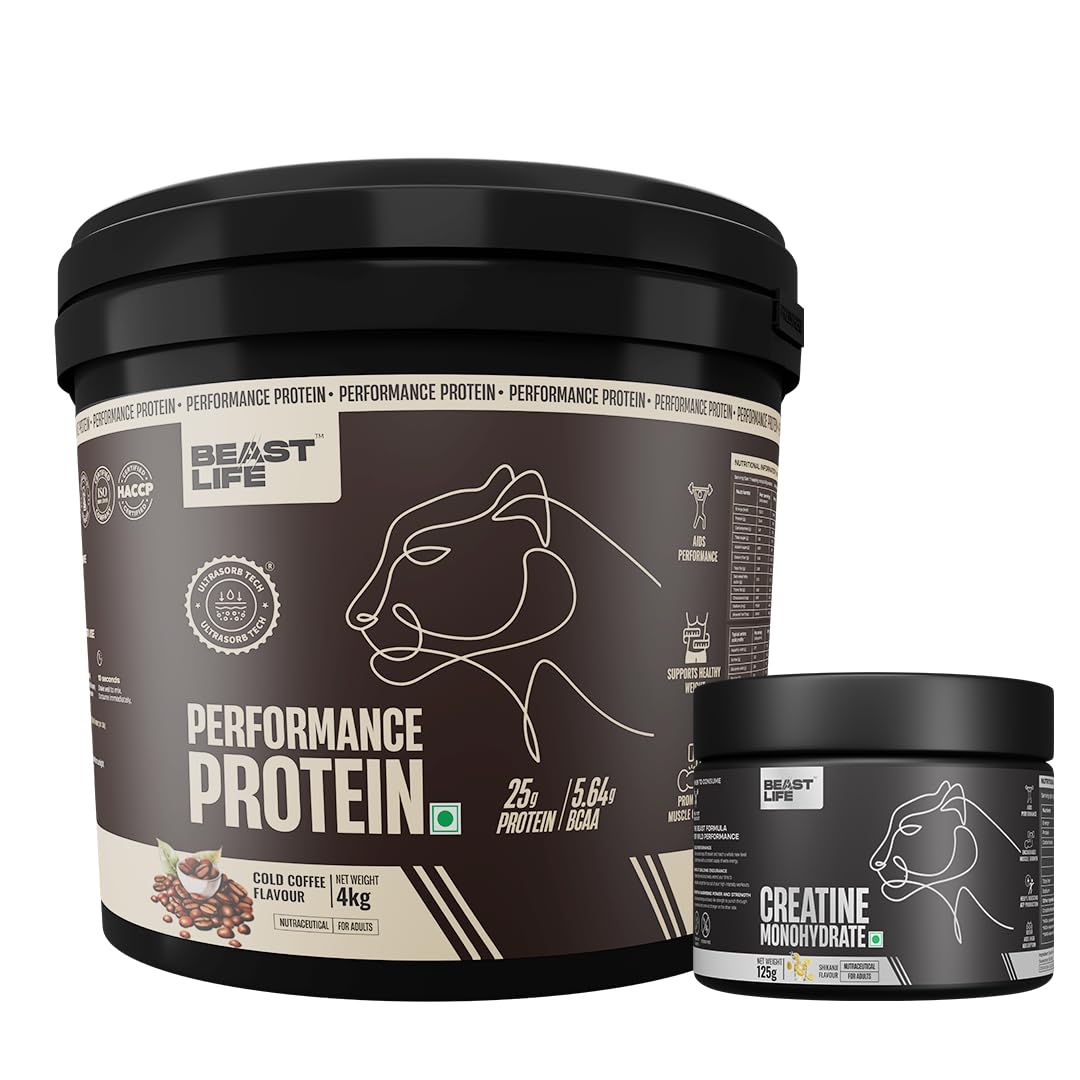 BeastLife Performance Yeast Protein Powder 4Kg with Creatine Monohydrate 125g | 25g Protein | Chocolate, Shikanji | Smooth & Light, Easy to Digest with Ultrasorb Tech-image-23