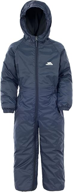 Trespass Kids DripDrop Padded Waterproof All in One Snow/Rainsuit (Navy, 7-8 Years)