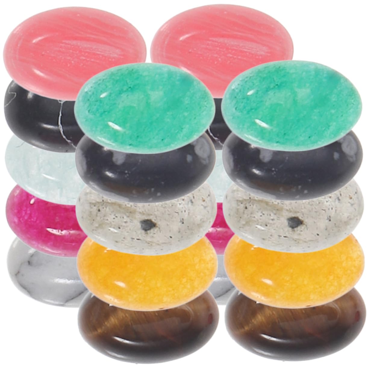 SHINEOFI 3 Set Di Pietre Preziose Ovali Piatte Naturali Per Gioielli E Artigianato 20 Pezzi * 3