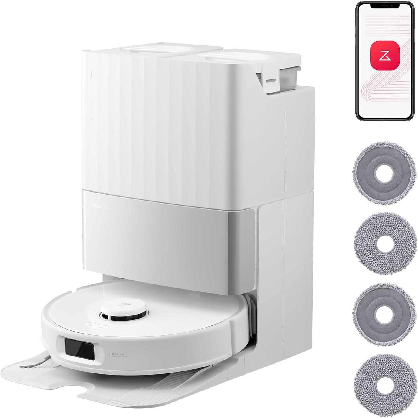 roborock Qrevo Edge S5A Robot Vacuum and Mop with 4 Pack Microfiber Mop Cloths