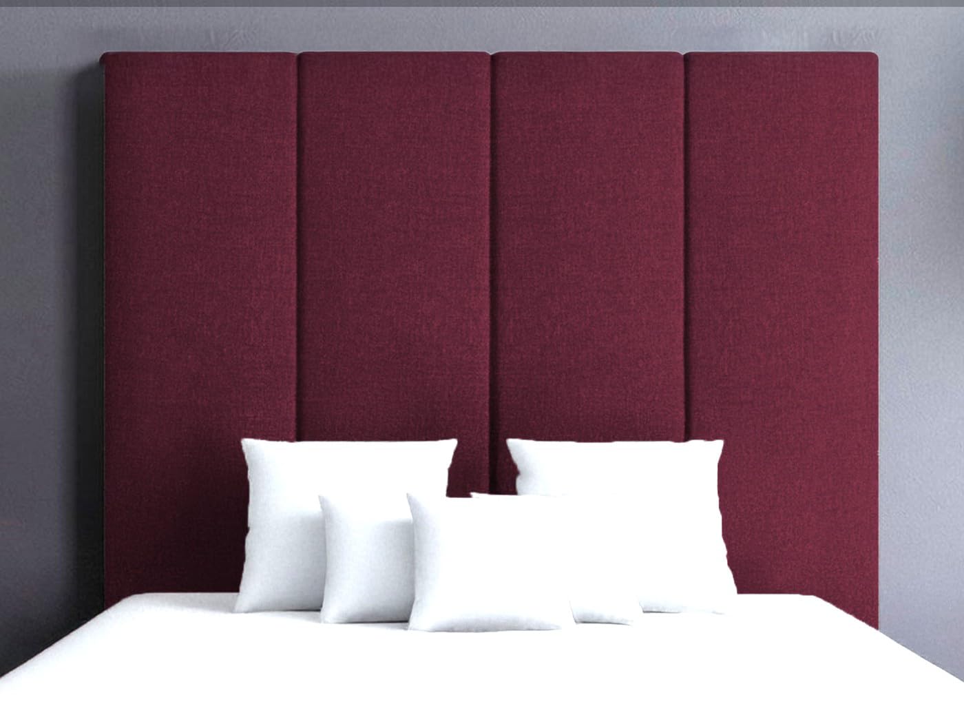 STYLISH TASSY HEADBOARD IN LUXURY CHENILLE FABRIC - BEAUTIFUL DESING BED HEADBOARDS IN 3FT, 4FT, 4FT6, 5FT, 6FT - 30" INCHES TALL (Purple, 4FT6)