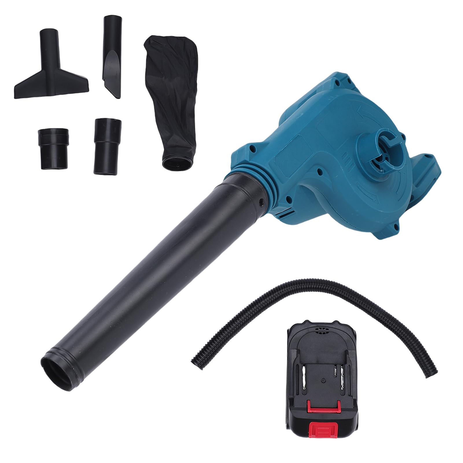 Soplador de Hojas Inalámbrico, Aspirador de Control de Velocidad Variable para Residuos de Polvo de Hojas, con Batería Recargable de 10 Celdas y Accesorios, para Limpieza de (Enchufe de la
