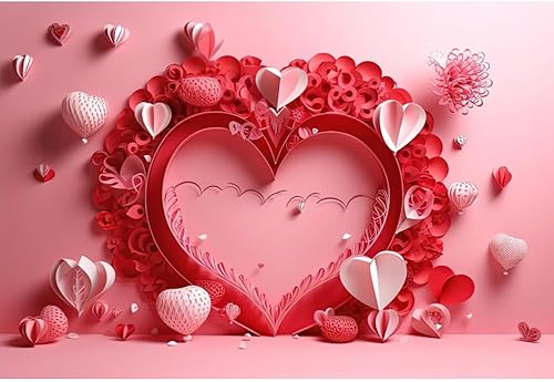 Telón de fondo para el día de San Valentín de 6 x 4 pies para fotografía, fondo de corazones rosados para amantes, decoración de fiesta de San