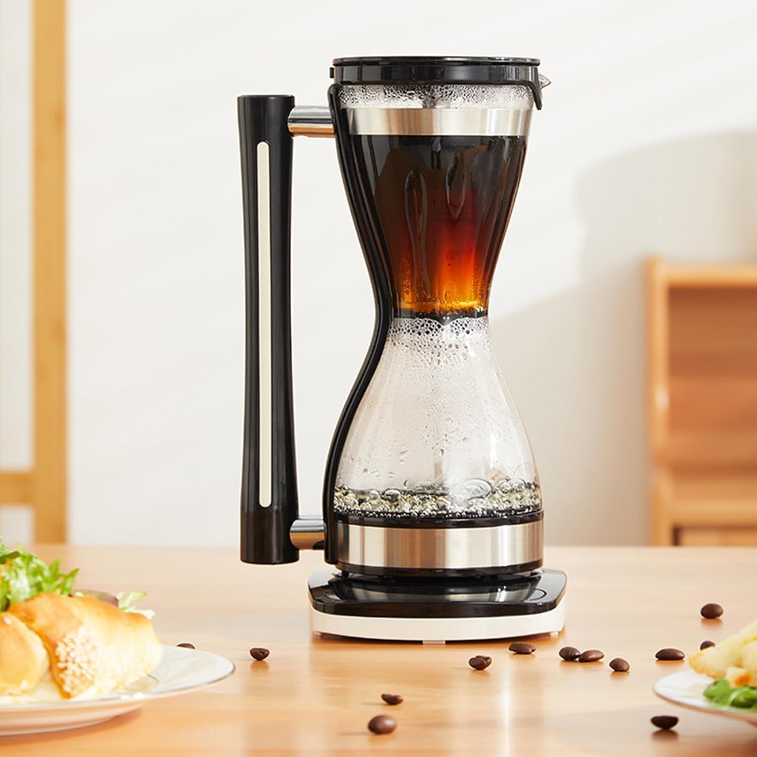 750-W-Glas-Siphon-Kaffeekanne, Elektrische Siphon-Kaffeemaschine, 240 Ml Fassungsvermögen, 3-stufig Einstellbar, Trockengehschutz, Smart Touch, Für Zuhause Und Büro
