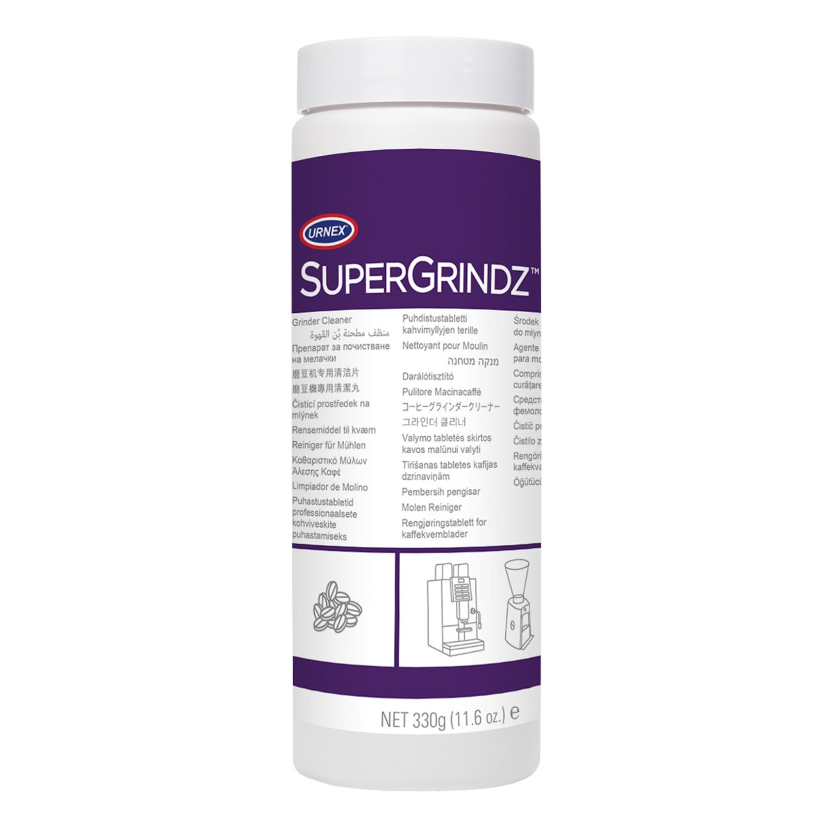 Urnex SuperGrindz Grinder Cleaning Tablets, 11.6 oz Bottle