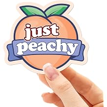 Just Peachy Sticker for Hydroflask - Cute Peach Sticker for Tumblers - Funny Quote Decals - Kawaii Girly Aesthetic Vinyl Decal Laptops