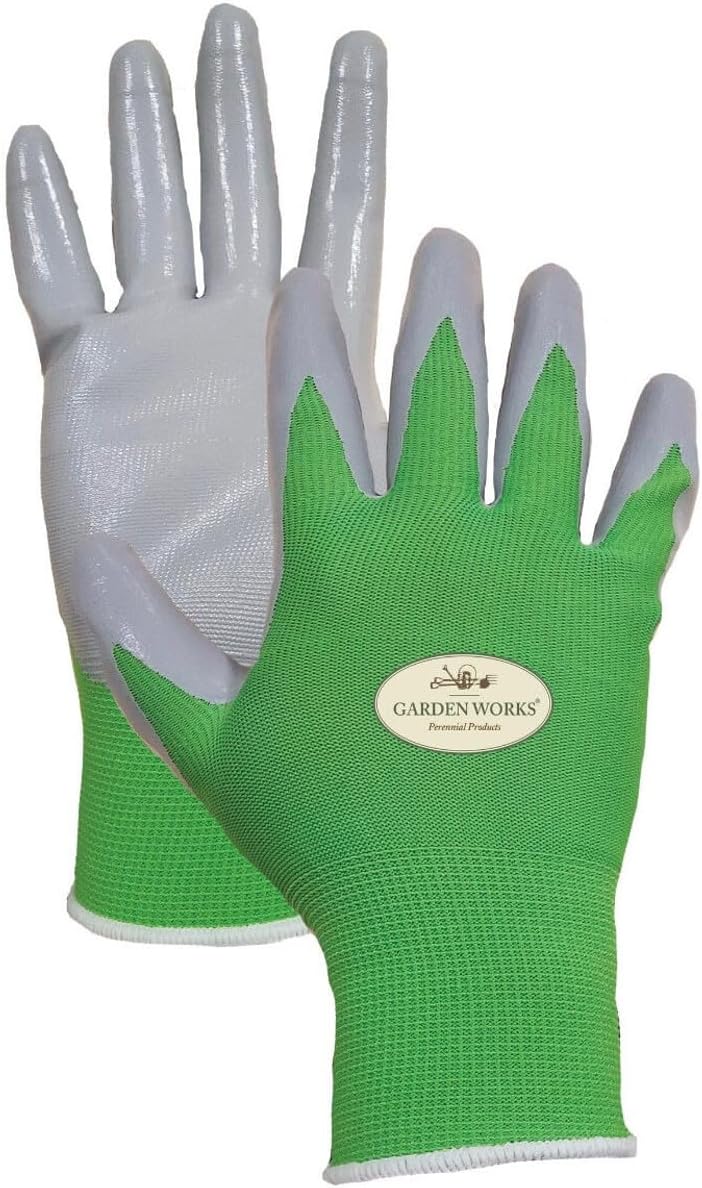 Garden Works Weeders Gardening Gloves, Medium, Green