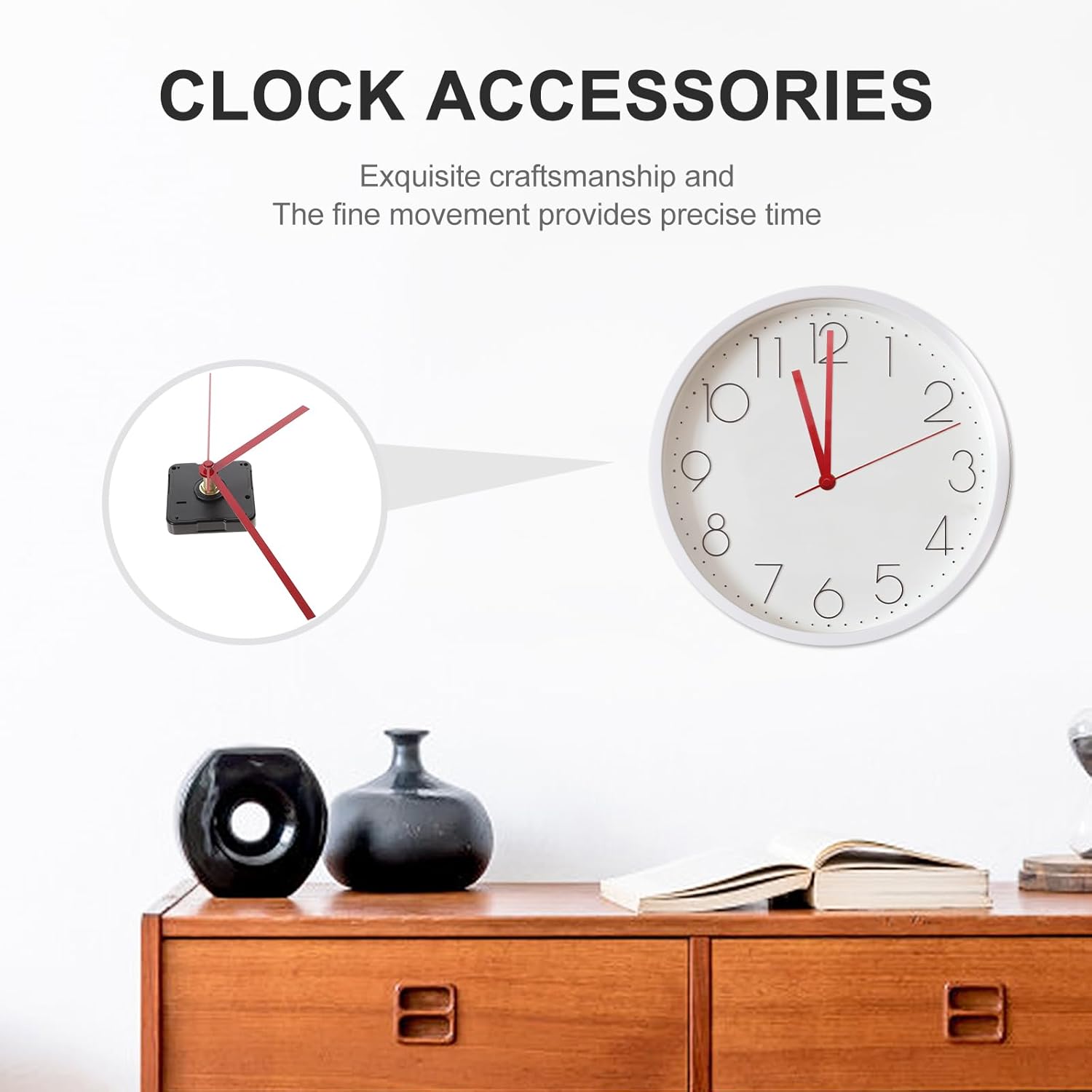 Clock Mechanism Replacement, Quartz Clock Movement Mechanism Replacement Battery Operated DIY Repair Parts Replacement