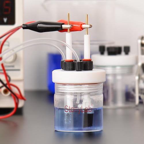 Miniatura 6 de stonylab Kit de celda electrolítica, electrolizador de reactor electroquímico sellado con borosilicato con tapa de PTFE de 5 agujeros, 1.7 fl oz