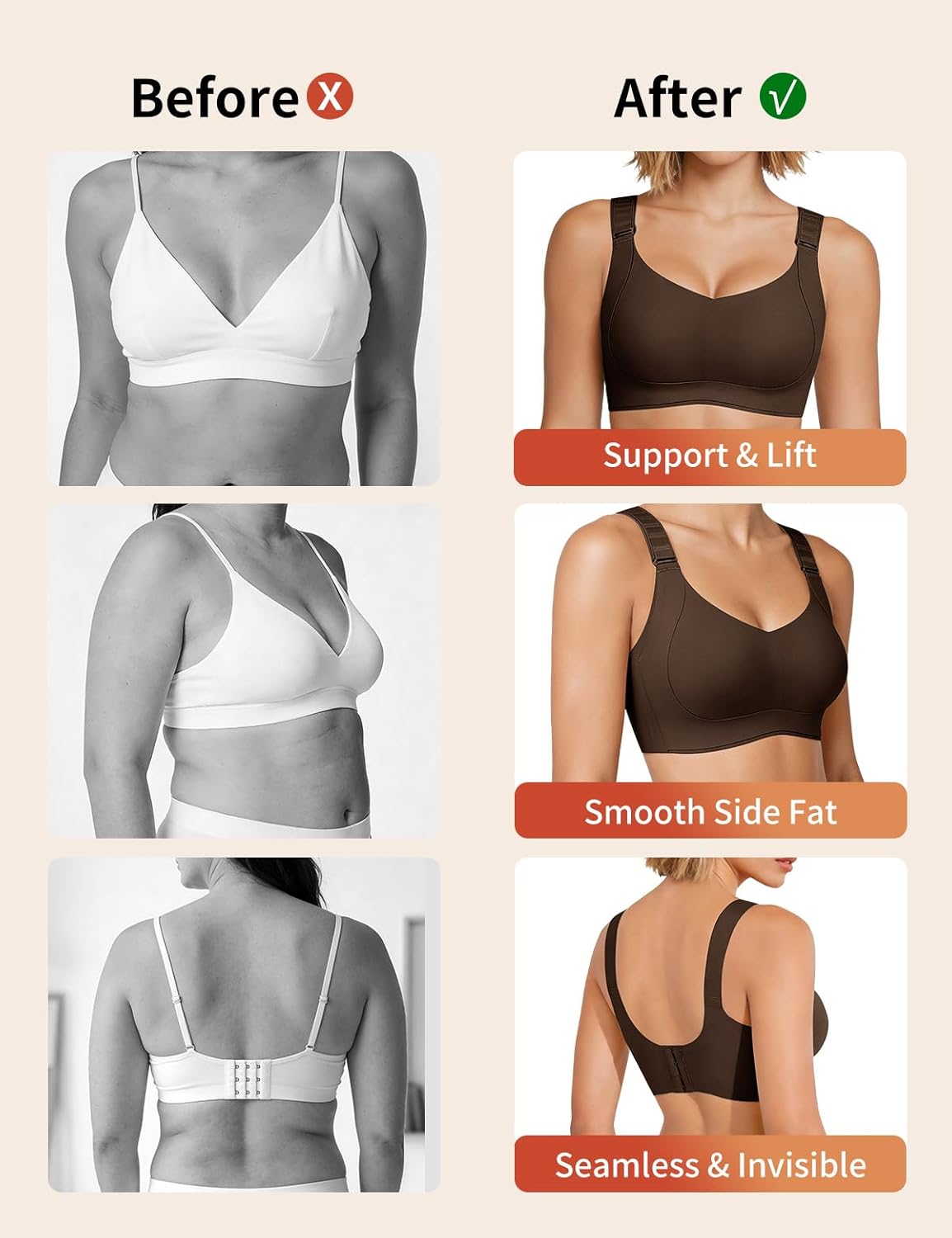 Jelly Wireless Bras for Women No Underwire Seamless Full Coverage Supportive Comfortable Push Up Everyday Soft Tshirt Bra