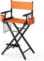 Vista 15 de OmySalon Silla de directores extra alta de 31 pulgadas, silla de maquillaje plegable portátil con bolsa de almacenamiento y reposapiés, profesional