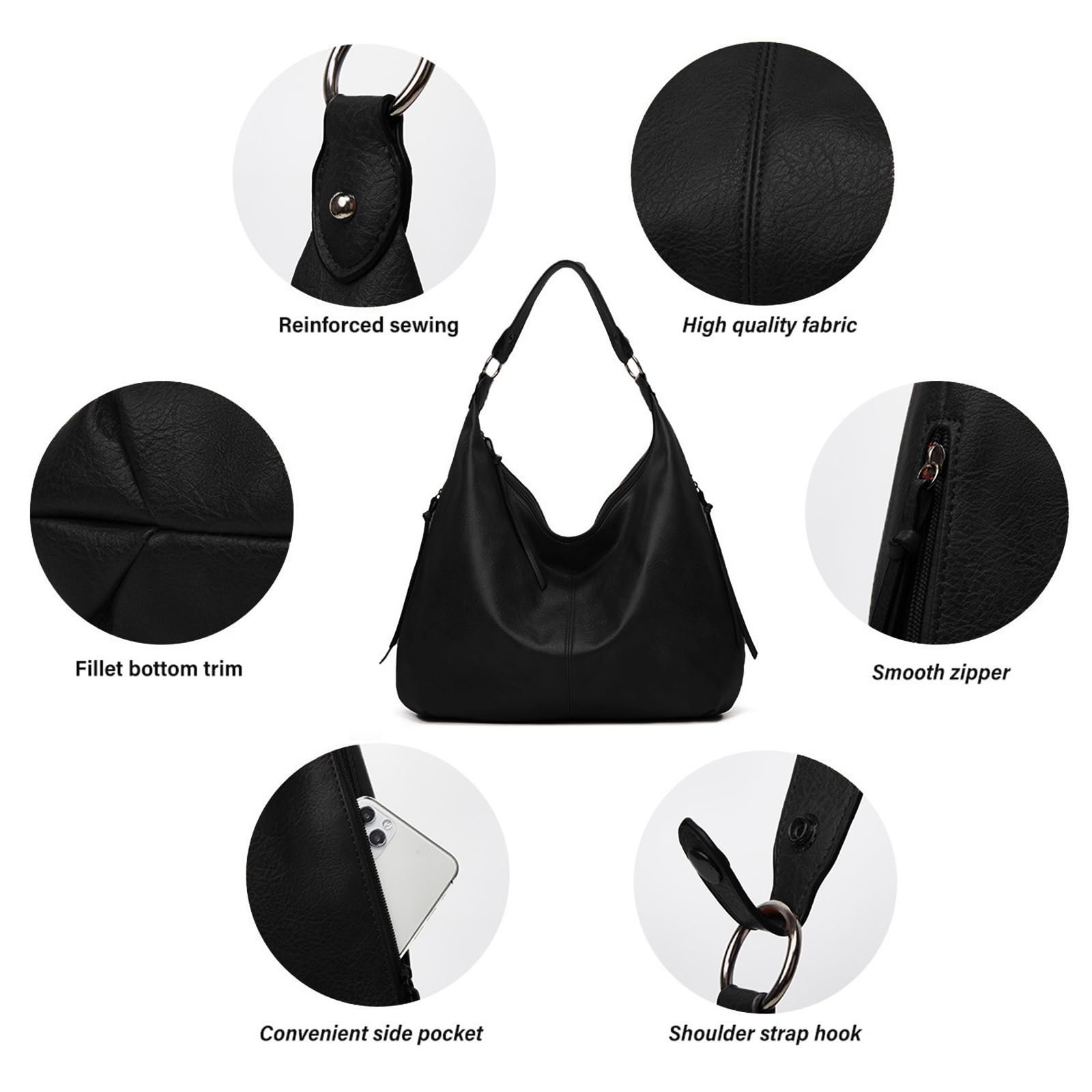AINUOEY Donna Borse a Mano Borsa a Spalla Elegante Grandi Firmate Marca Tracolla Antifurto PU pelle 76670 1 pz