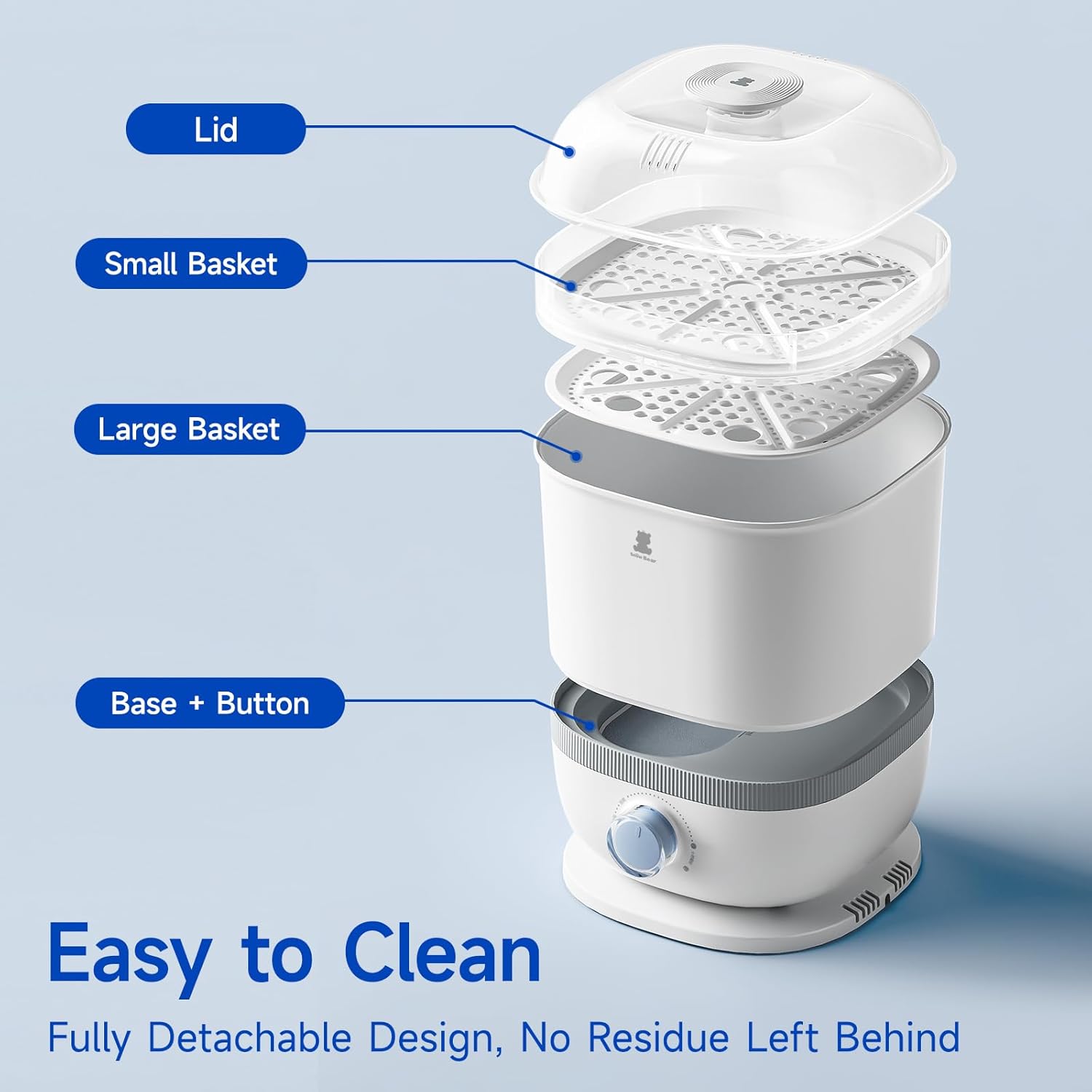 Exploded view of Snow Bear Sterilizer components
