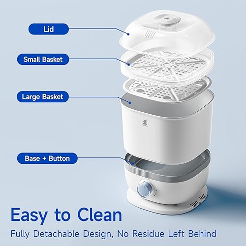 Miniatura 6 de Snow Bear Esterilizador y secadora de biberones, esterilizador eléctrico 6 en 1 para biberones y chupetes, piezas de extractor de leche, gran