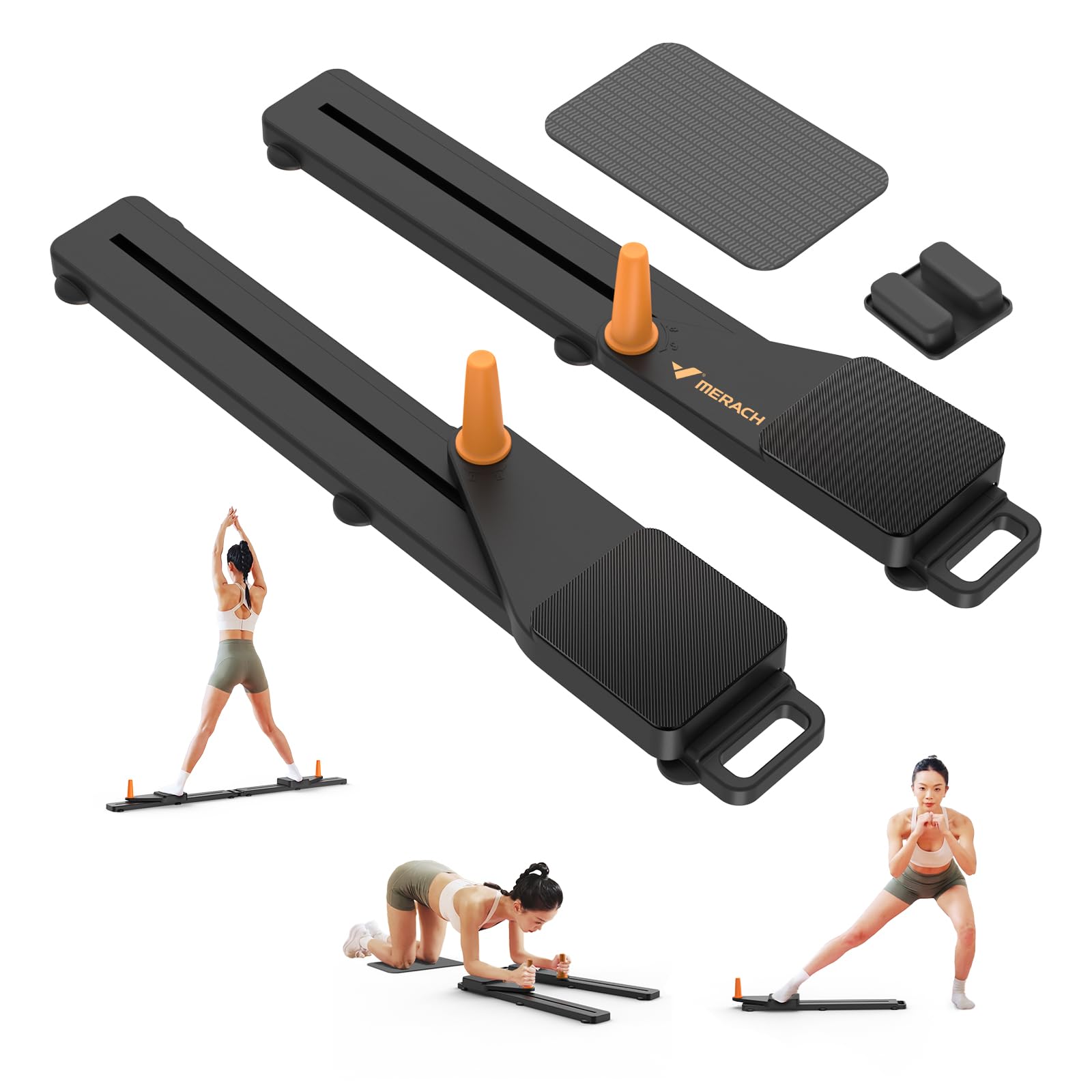 MERACH Pilates Board, Multifunctional Abdominal Plate, Detachable Ab Trainer Machine with Anti-Slip Design, Portable Pilates Reformer for Core Workouts, Home Gym Equipment for Women